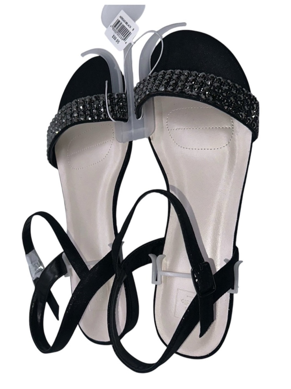 Women's Black Embellished Black Sandals David's Bridal Size 9 NEW